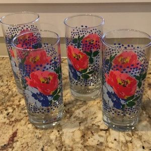 Floral iced tea glasses